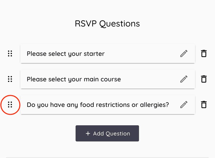 Reorder questions