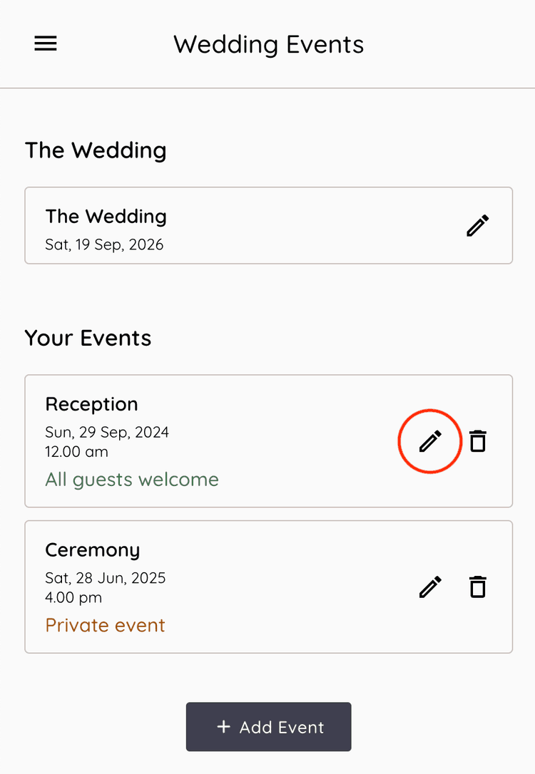Rsvp Section