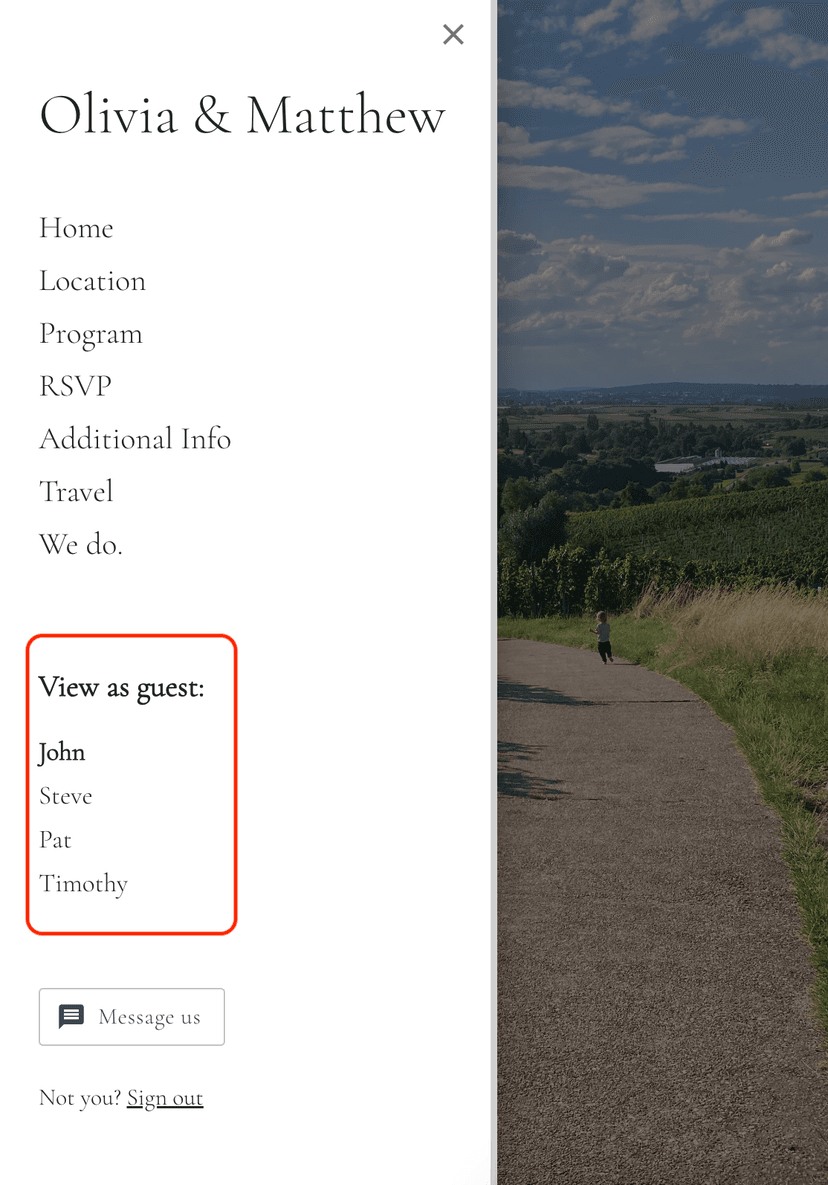 side menu