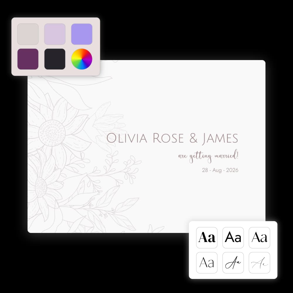 Customise wedding website design